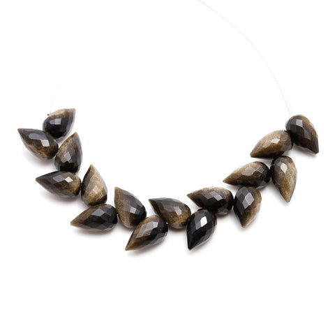 Smoky Quartz Brown Drop Smooth Natural Beads 4 Inches Strands