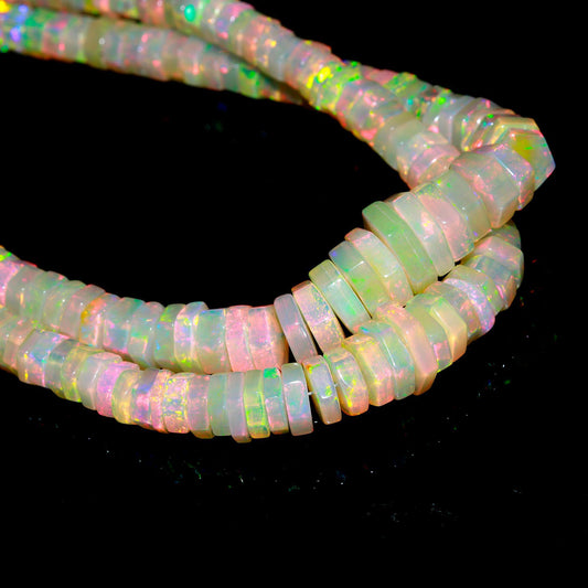 Grade Opal Beads Bolt Shape 7 MM Loose Opal Beads 16 Inches Strands For Jewelry Making