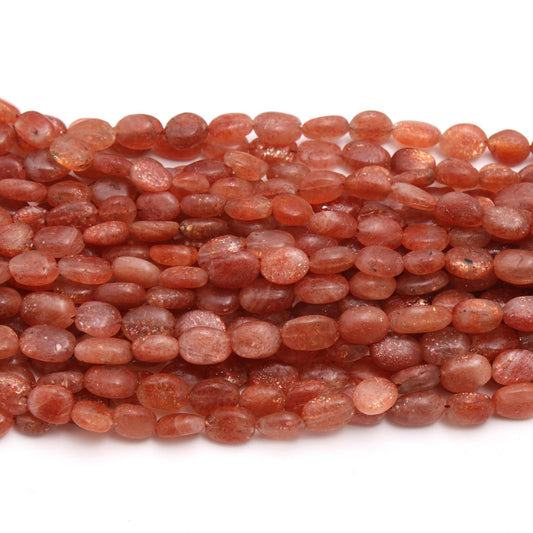 Natural Sunstone Oval Smooth 12 x 8 MM Beads 8 Inches Strands Sunstone Beads