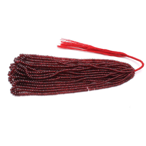 Natural Garnet Shaded Rondelle Smooth Stone 6 MM Beads With 16 Inches Strands