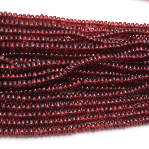 Natural Garnet Shaded Rondelle Smooth Stone 6 MM Beads With 16 Inches Strands