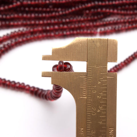 Natural Garnet Shaded Rondelle Smooth Stone 6 MM Beads With 16 Inches Strands