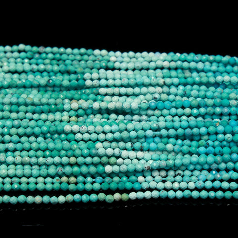 Natural Turquoise Shaded Blue Round Smooth Natural Beads 12.5 inches strands