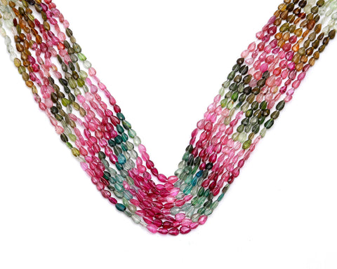 Watermelon Tourmaline Multicolor Pear Faceted Natural Beads 13 Inches Strands