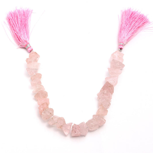 Rose Quartz Round Faceted 18 MM Raw Natural Beads 8 Inches Strands