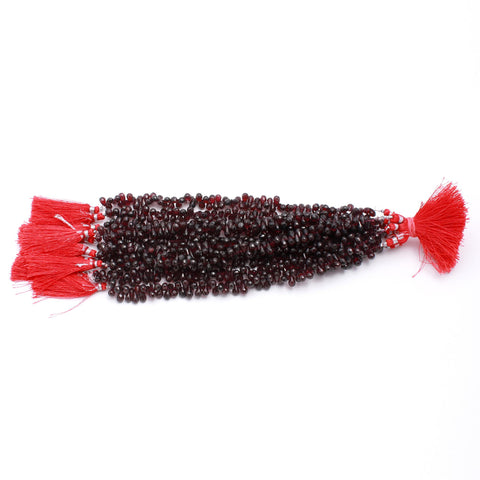 Garnet Dark Red Drop Beads Faceted Natural Beads  For Jewelry Craft