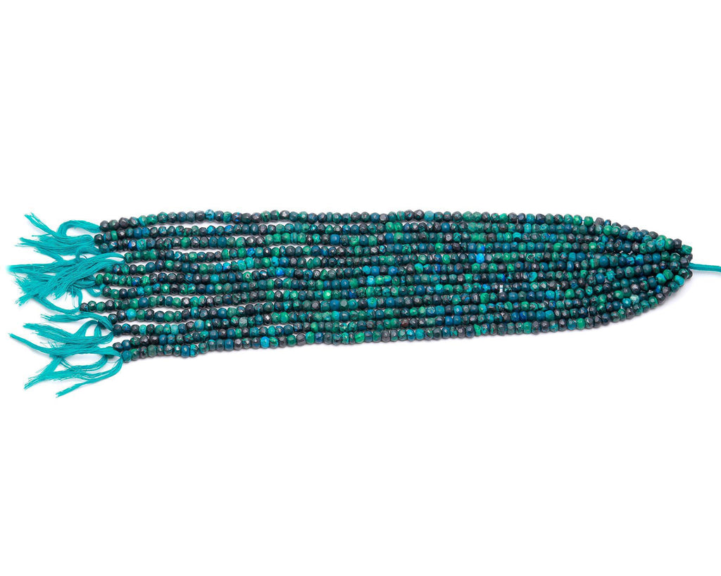 Chrysocolla Rondell Natural Shaded Beads 13 Inches Strands