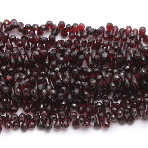 Garnet Dark Red Drop Beads Faceted Natural Beads  For Jewelry Craft