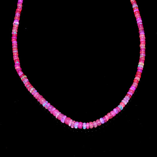 Ethiopian Opal Pink Faceted Rondell Natural Beads 16 inches strands