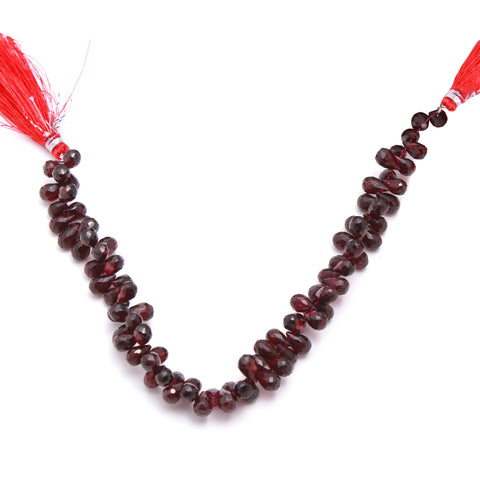 Garnet Dark Red Drop Beads Faceted Natural Beads  For Jewelry Craft