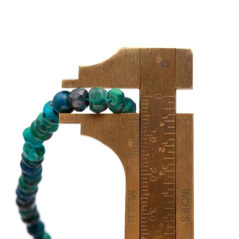 Chrysocolla Rondell Natural Shaded Beads 13 Inches Strands