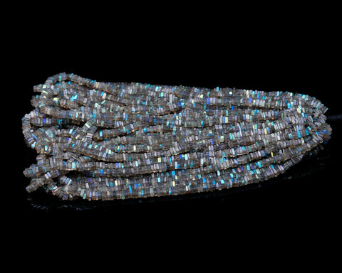 Labradorite Grey Carving Natural Square Beads 16 Inches Strands