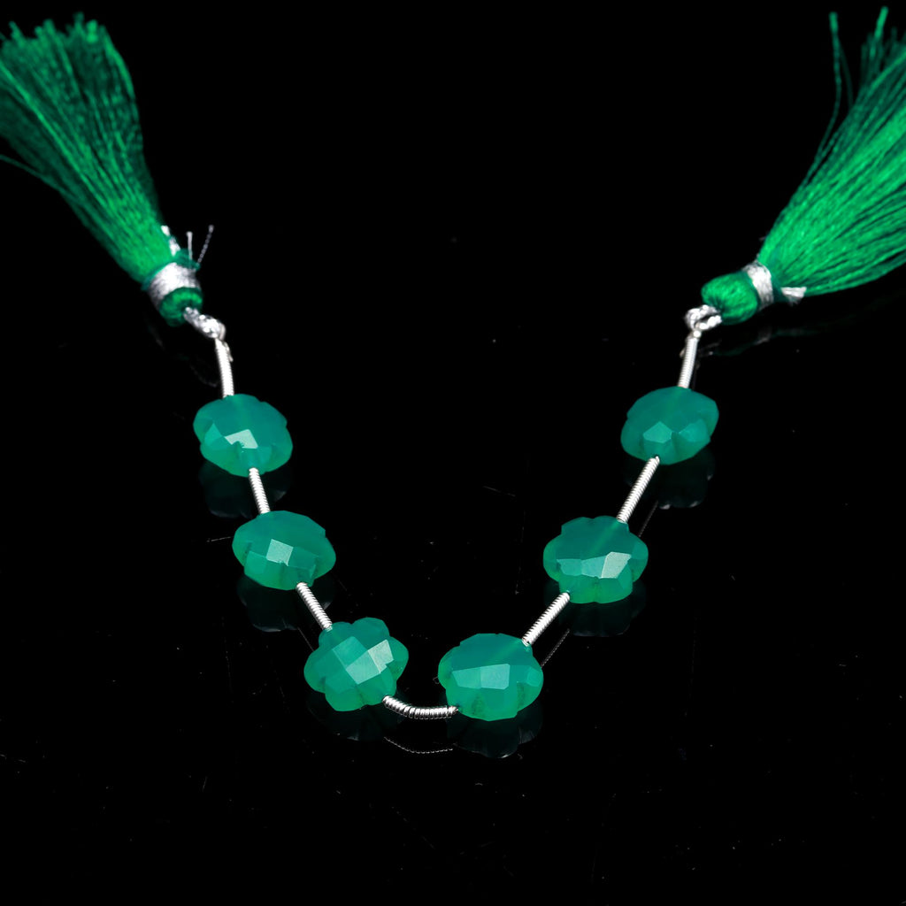 Green Onyx Clove Faceted Natural Beads 8 Inches Strands