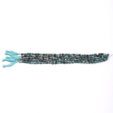 Natural Chrysocolla Nugget Faceted Stone 7 MM Beads With 12 Inches Strands