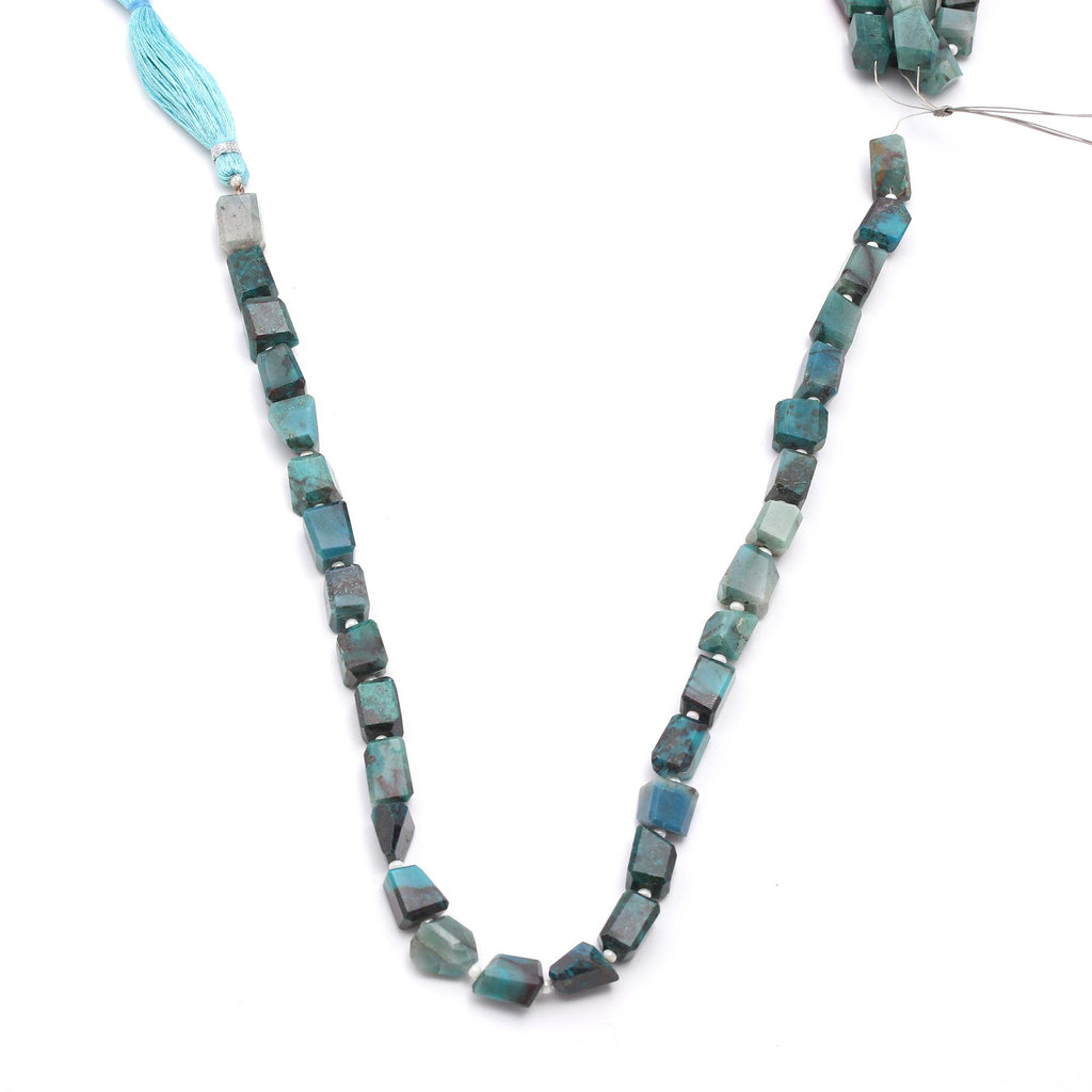 Natural Chrysocolla Nugget Faceted Stone 7 MM Beads With 12 Inches Strands