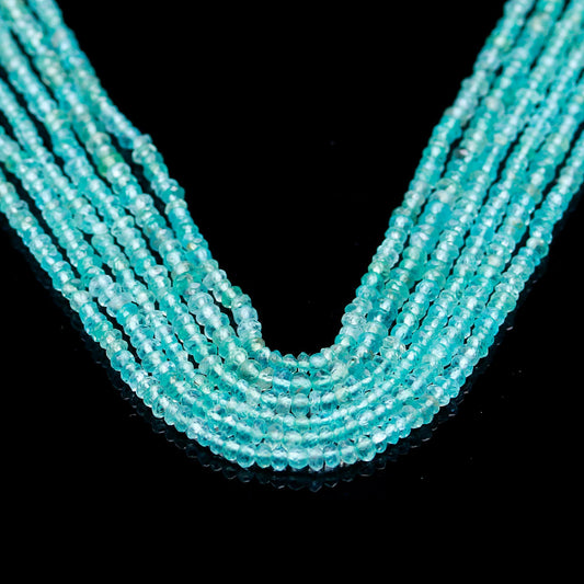 Amazonite Green Rondell Faceted Natural Beads 13 Inches Strands