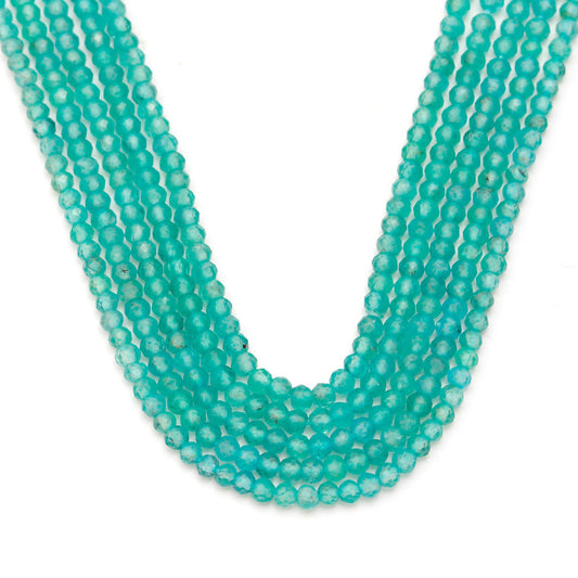 Apatite Green Round Rough Natural Micro faceted Beads 13 Inches Strands