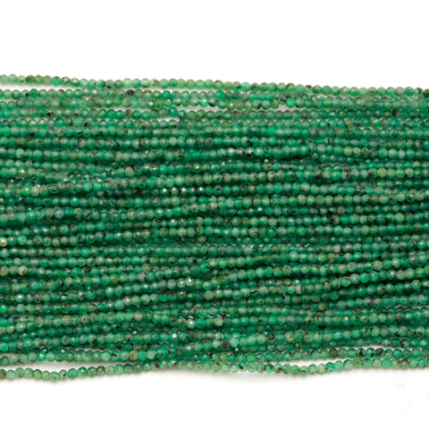 Emerald Round Micro Round Faceted Natural Beads 13 Inches Strands