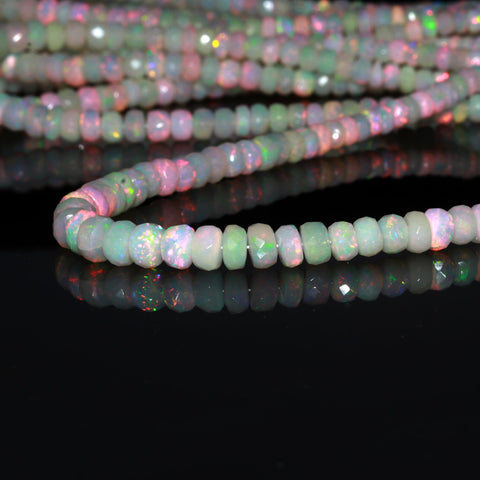 Ethiopian Opal Tire Faceted Natural Beads 16 inches strands