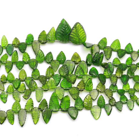 Peridot Green Leaf Faceted Natural Beads 8 Inches Strands