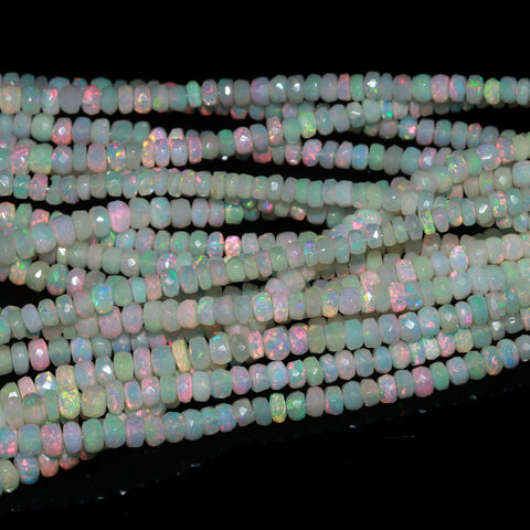 Ethiopian Opal Tire Faceted Natural Beads 16 inches strands