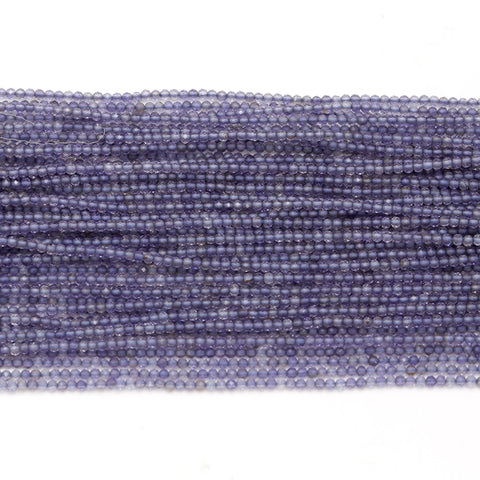 Iolite Blue Round Faceted Natural Beads 13 Inches Strands