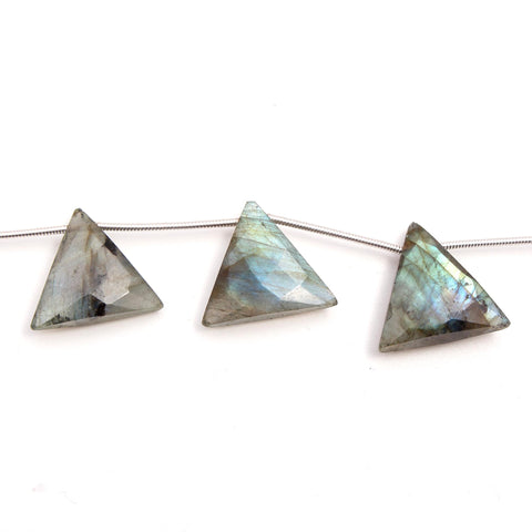 Labradorite Triangle Faceted Natural Beads 8 Inches Strands