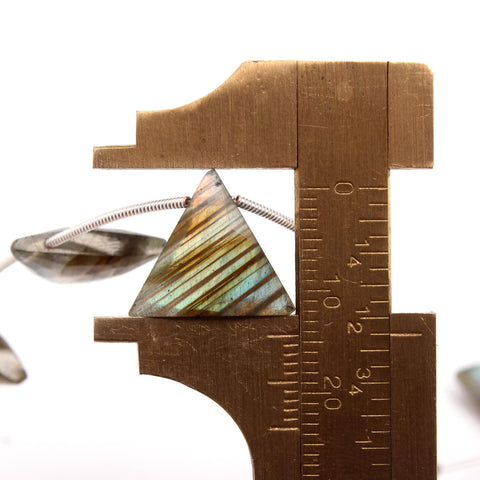 Labradorite Triangle Faceted Natural Beads 8 Inches Strands