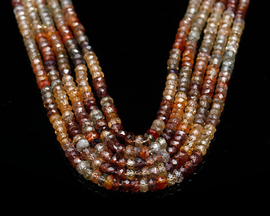 Zircon Brown Rondell Faceted Natural Beads 16 Inches Strands