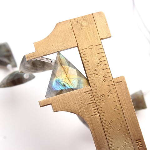 Labradorite Triangle Faceted Natural Beads 8 Inches Strands