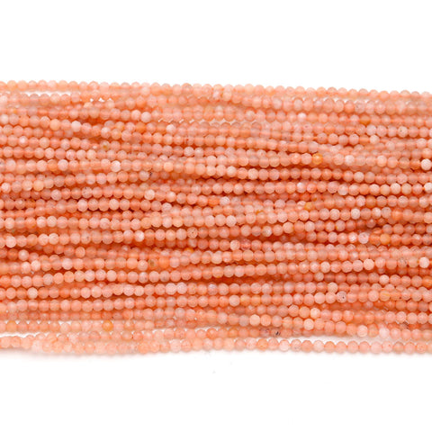 Moonstone Peach Carving Natural Beads 13 Inches Strands