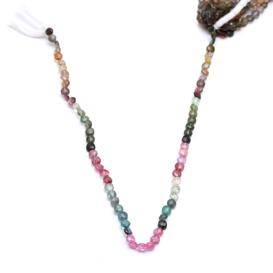 Multi Tourmaline Pink Round Faceted Natural Beads 12.5 Inches Strands