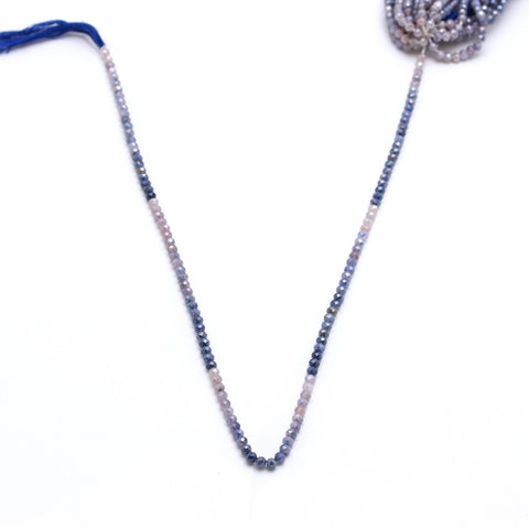 Blue Sapphire Shaded Blue Rondell Faceted Natural Beads 12.5 Inches Strands