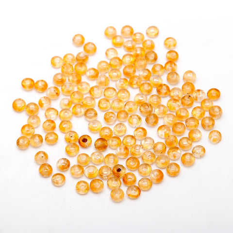 Citrine Orange Rondell Faceted Natural Beads Center Drilled