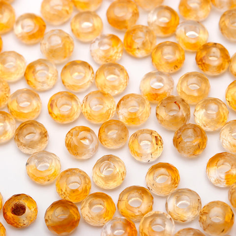 Citrine Orange Rondell Faceted Natural Beads Center Drilled