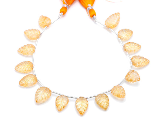 Citrine Brown Leaf Faceted Natural Beads 8 inches Strands