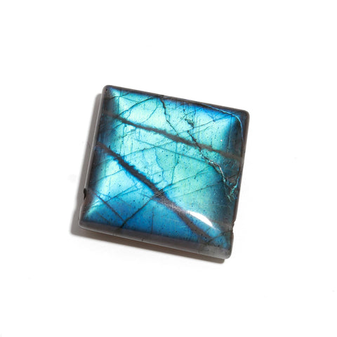 Labradorite Grey Carving Natural Square	Smooth 24 MM Stone