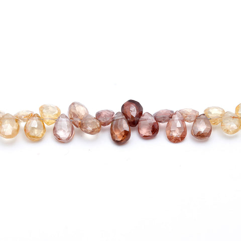 Zircon Brown Pear Faceted Natural Beads 8 Inches Strands