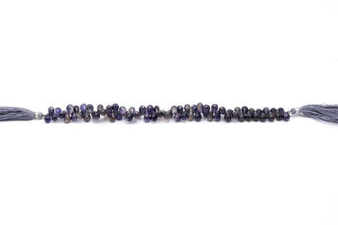 Iolite Blue Drop Faceted Natural Beads 8 Inches Strands