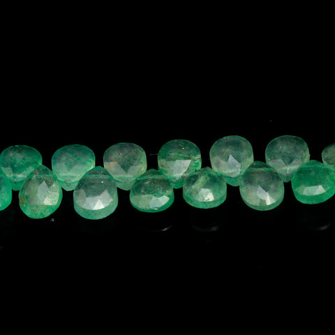 Green Strawberry Quartz  Drop Faceted Natural Beads 8 Inches Strands