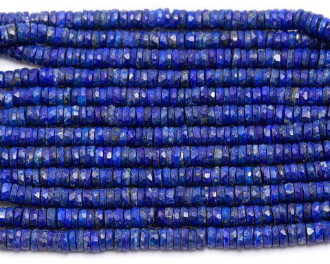 Lapis Lazuli Beads Tire Faceted 5 MM Natural Beads 16 Inches Strands