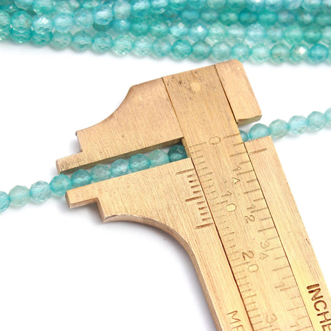 Apatite Sky Blue Round Smooth Natural Beads 12 Inches Strands