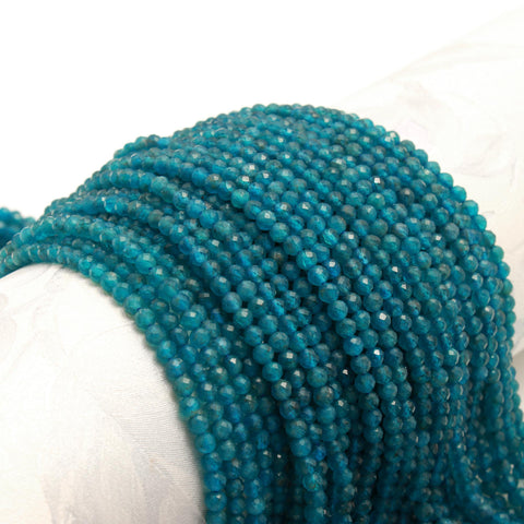 Apatite Blue Round Smooth Natural Beads 12 Inches Strands