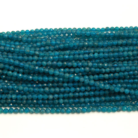 Apatite Blue Round Smooth Natural Beads 12 Inches Strands