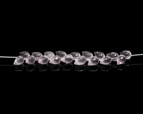 Rose Quartz Pink Carving Natural Beads 4 Inches Strands