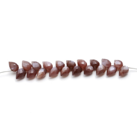 Chocolate Moonstone Brown Drop Faceted Natural Beads 4 Inches Strands