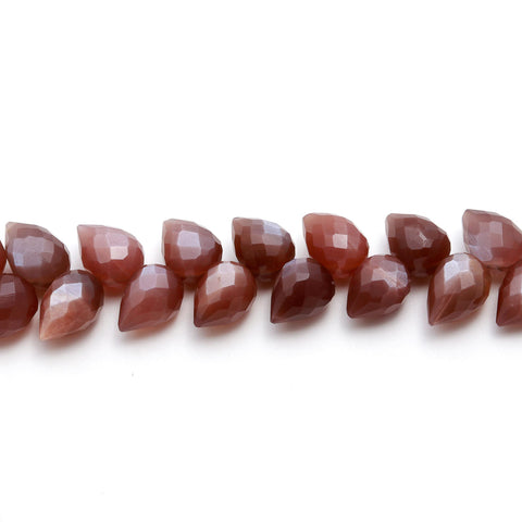 Chocolate Moonstone Brown Drop Faceted Natural Beads 4 Inches Strands