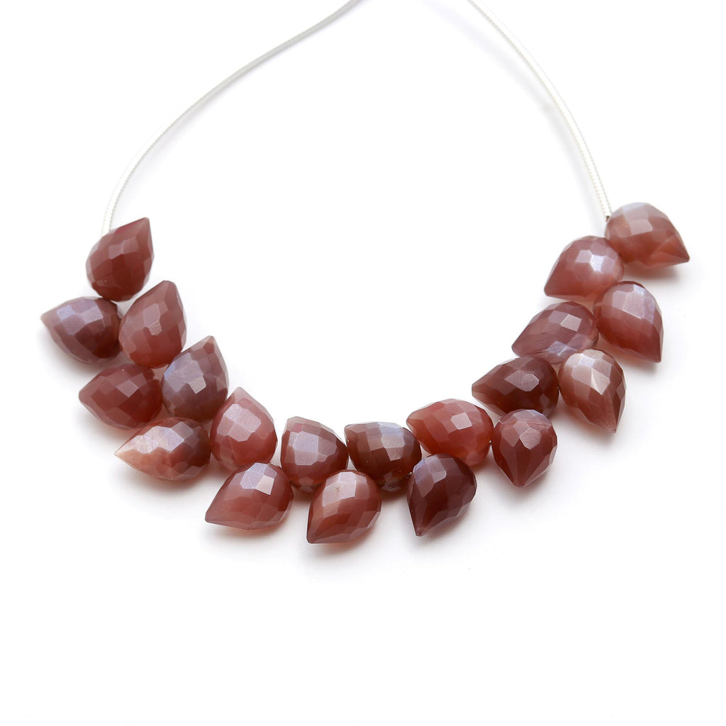 Chocolate Moonstone Brown Drop Faceted Natural Beads 4 Inches Strands