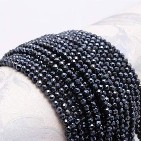 Black Spinel Black Round Rough Mystic Coating Beads 12 Inches Strands