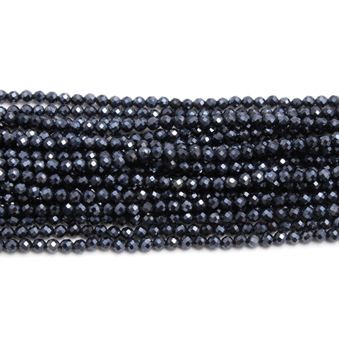 Black Spinel Black Round Rough Mystic Coating Beads 12 Inches Strands